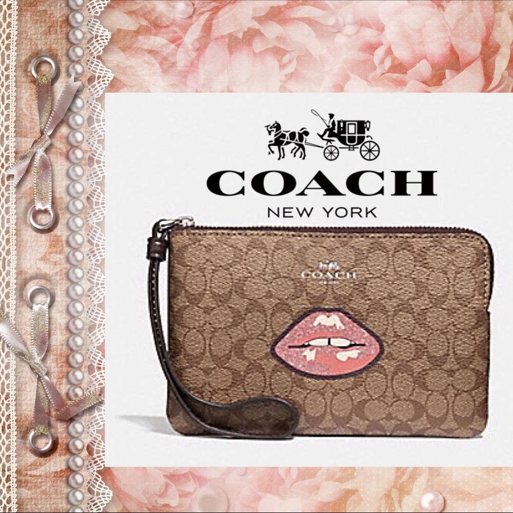 Coach corner zip wristlet